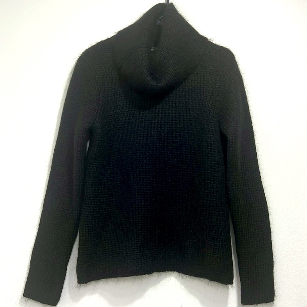 Lauren Ralph Lauren Women's Black Kid Mohair Cowl Neck Sweater M